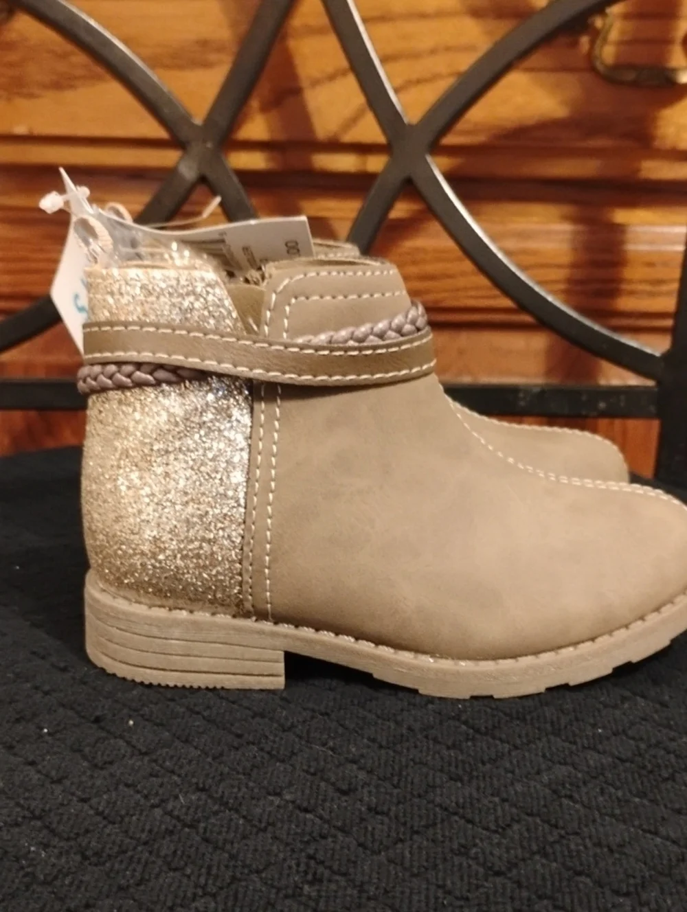 Carter's Toddler Zip-Up Boots NWT Glitter Back Side Zippers